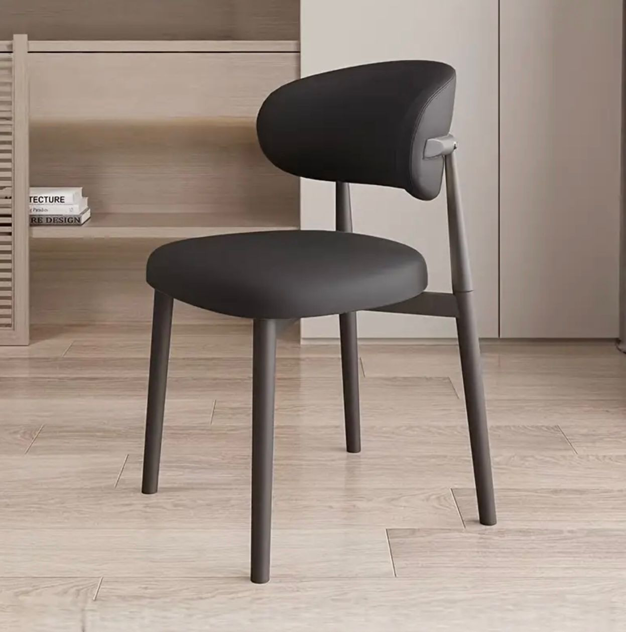 Chaise de salle à manger moderne avec dossier rembourré épais - Base. - Chaises - Image 2 - Livraison Maroc