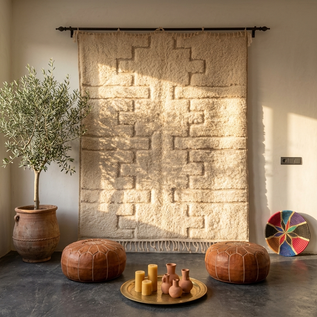 Tapis Beni Ouraine Amazigh - Tapisserie - Image 3 - Livraison Maroc