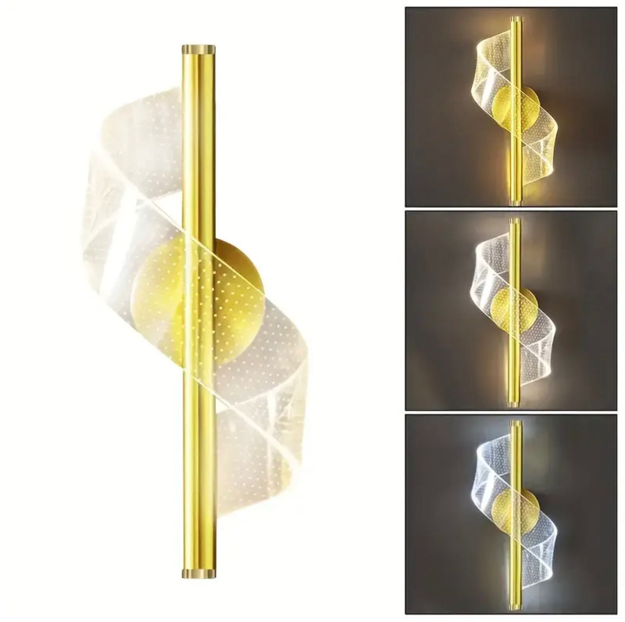 Plafonnier LED acrylique en spirale moderne, design accrocheur et lum. - Éclairage - Image 2 - Livraison Maroc