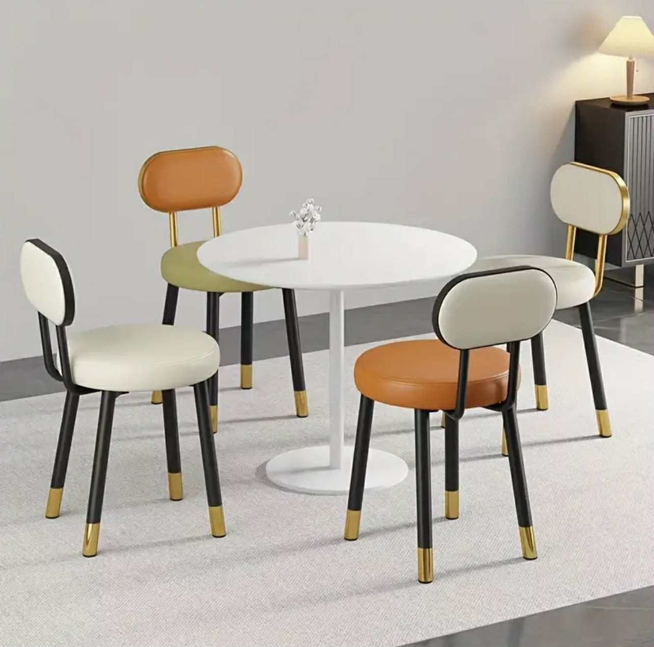 Chaise Nordic moderne épaissie simple - tabouret de coiffeuse de cham. - Chaises - Photo detail - Livraison Maroc