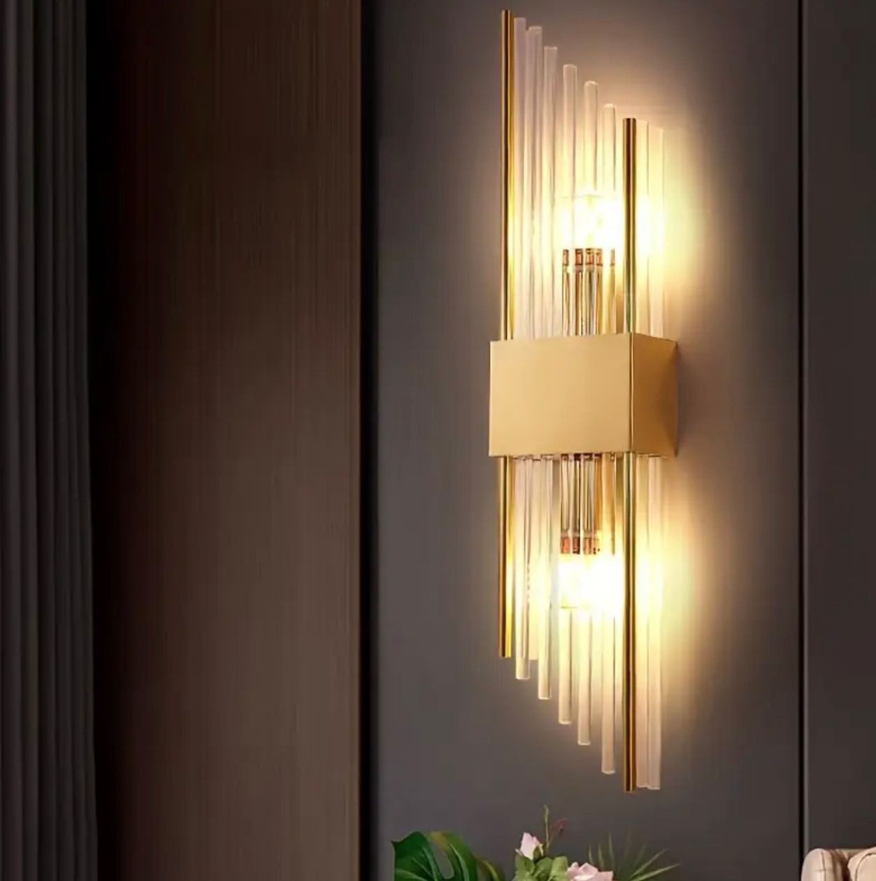 Applique murale LED moderne de luxe en cristal noir doré - Éclairage - Image 2 - Livraison Maroc