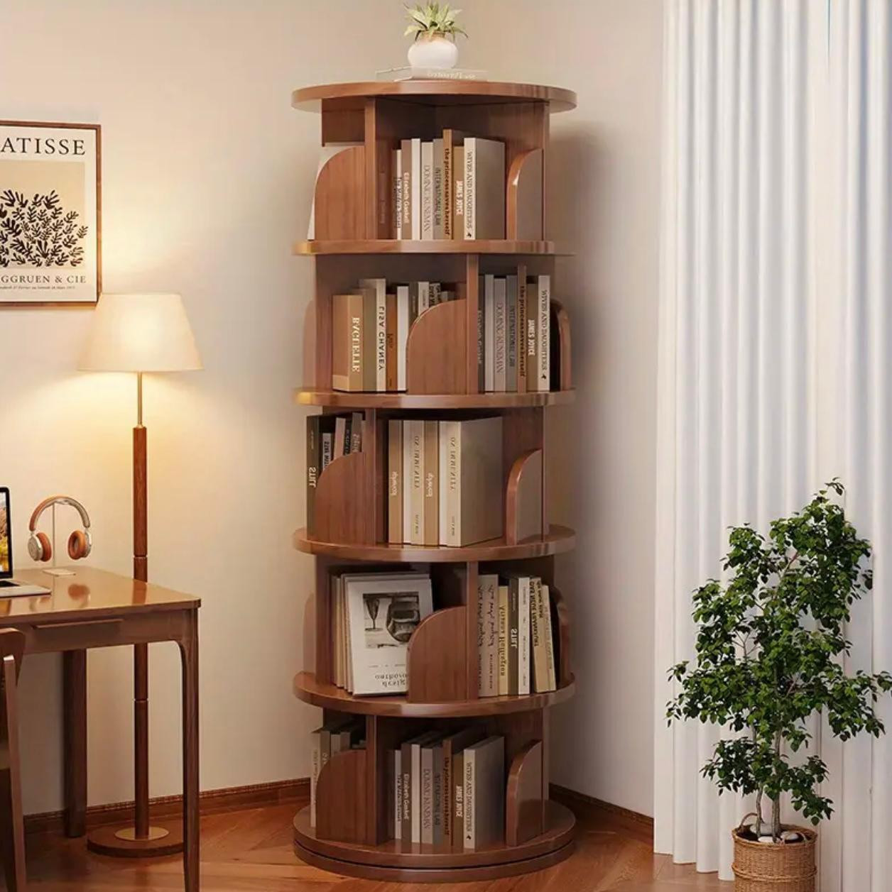 Étagère rotative pour le salon à la maison, support de rangement pour étude
