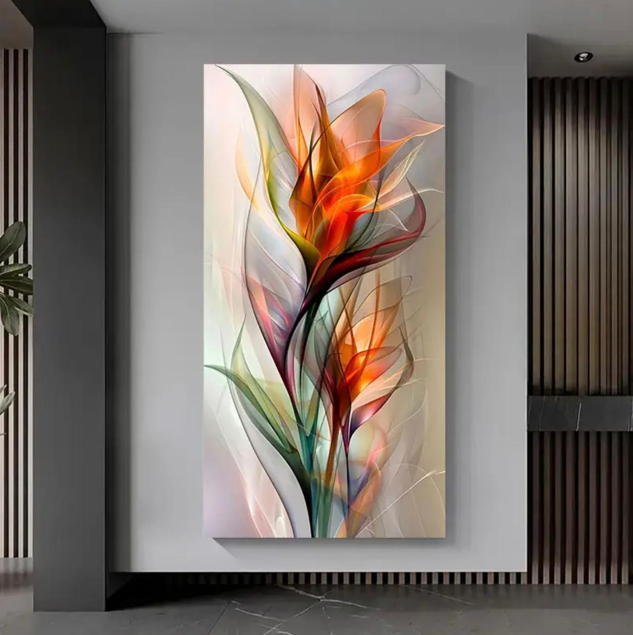 Peinture sur toile florale abstraite moderne extra large - Art mural - Photo detail - Livraison Maroc