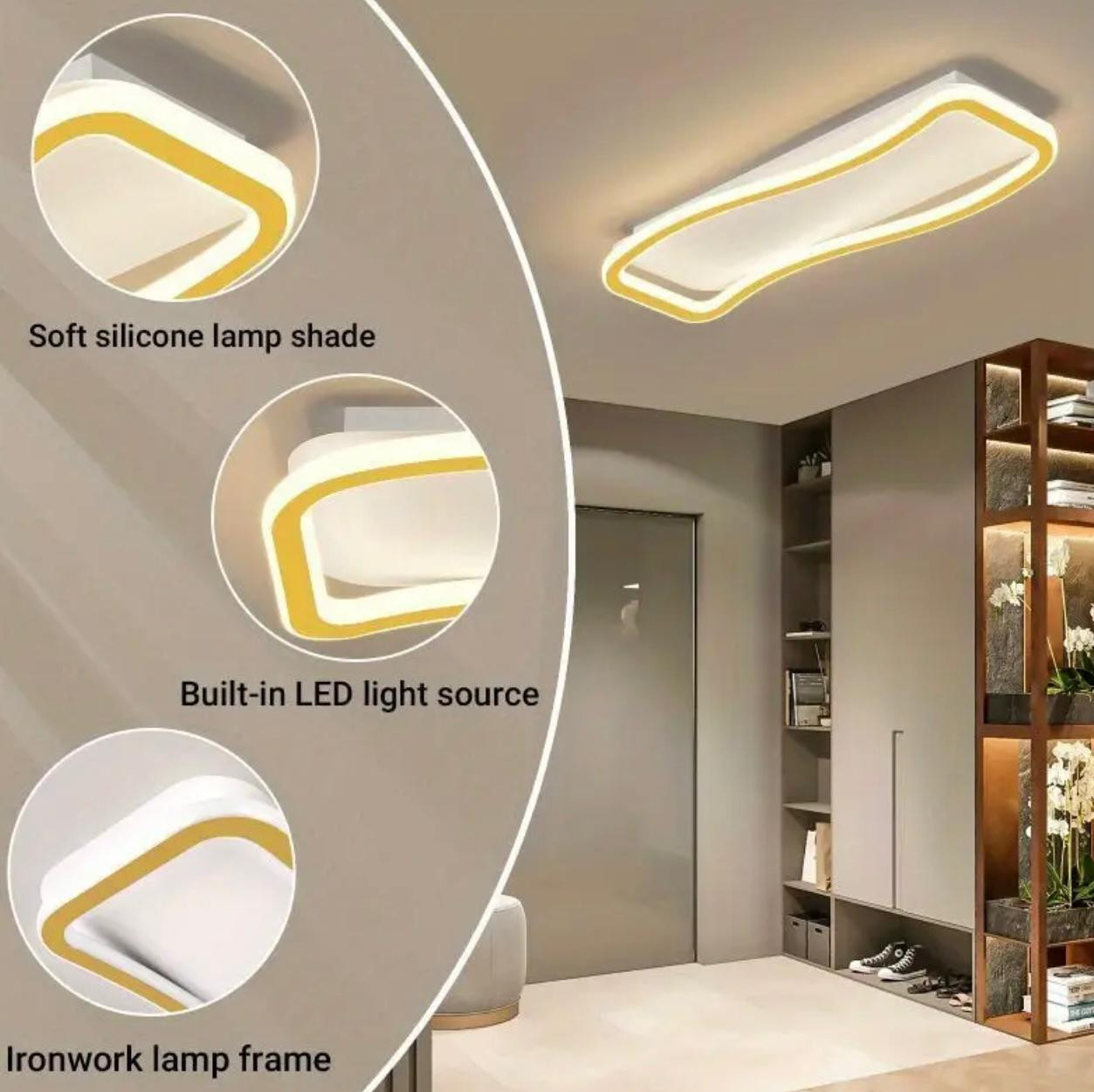 Plafonnier LED moderne avec finition métallique mat - Luminaires d'intérieur - Image 4 - Livraison Maroc