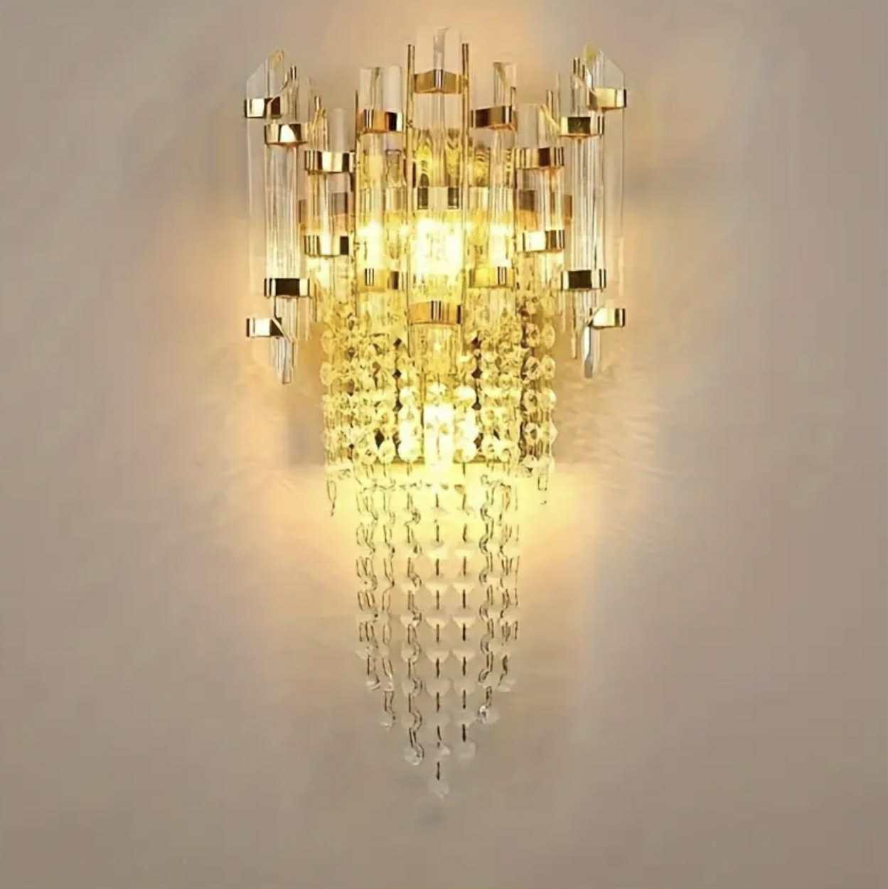 1pc Applique murale moderne en cristal avec source lumineuse LED, ins. - Éclairage - Image 4 - Livraison Maroc