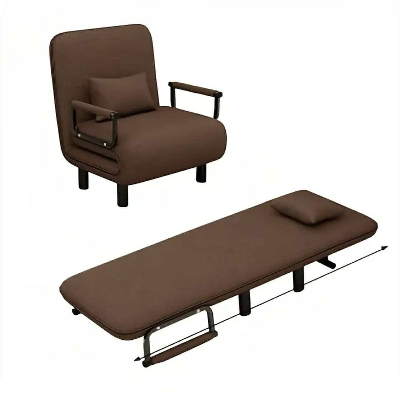 Canapé convertible 6 places avec accoudoirs et coussins rembourrés - Canapés et fauteuils - Image 3 - Livraison Maroc