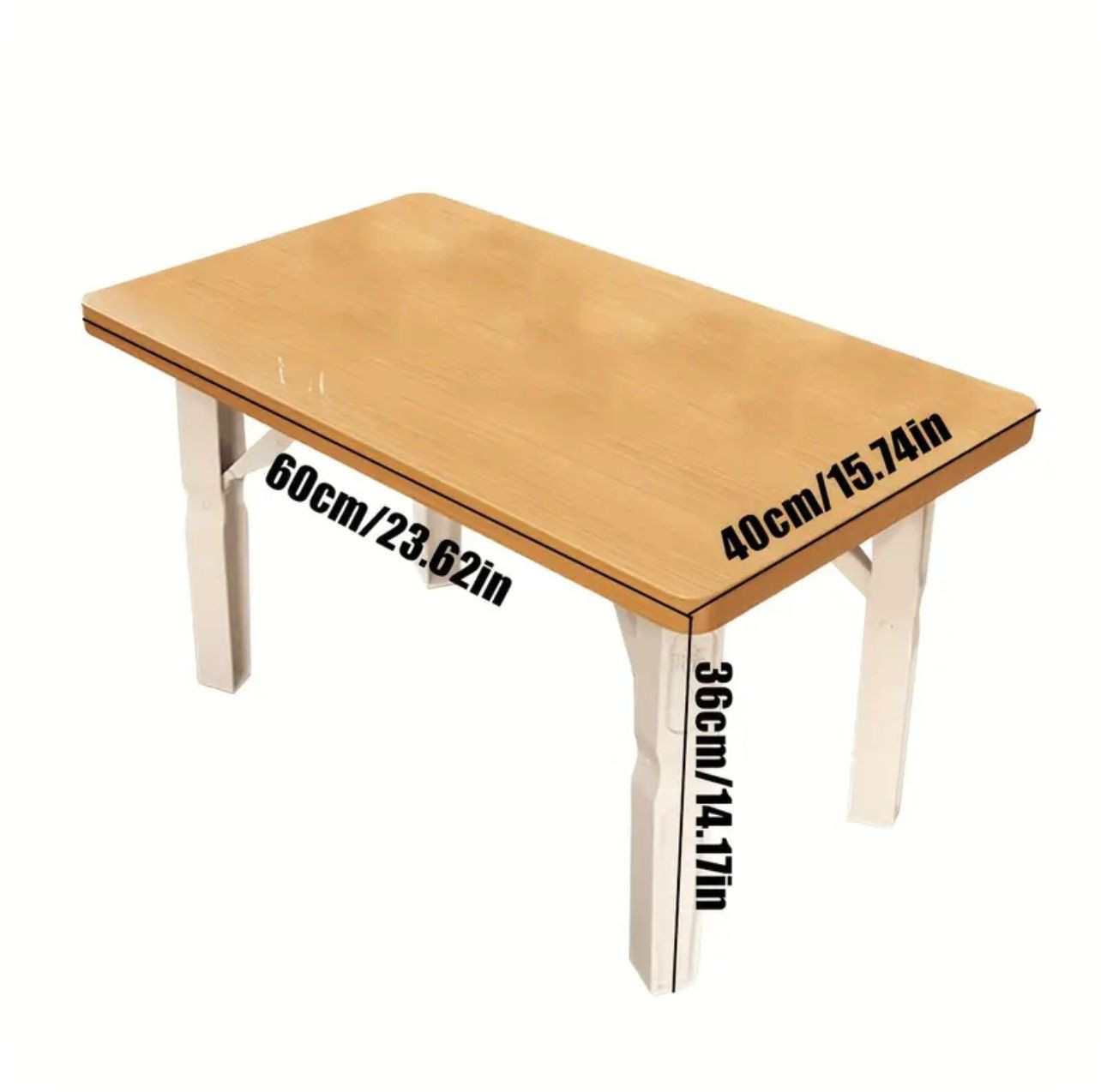 Table pliante blanche moderne - Cadre pliable en bois et métal peu en. - Ameublement - Image 3 - Livraison Maroc