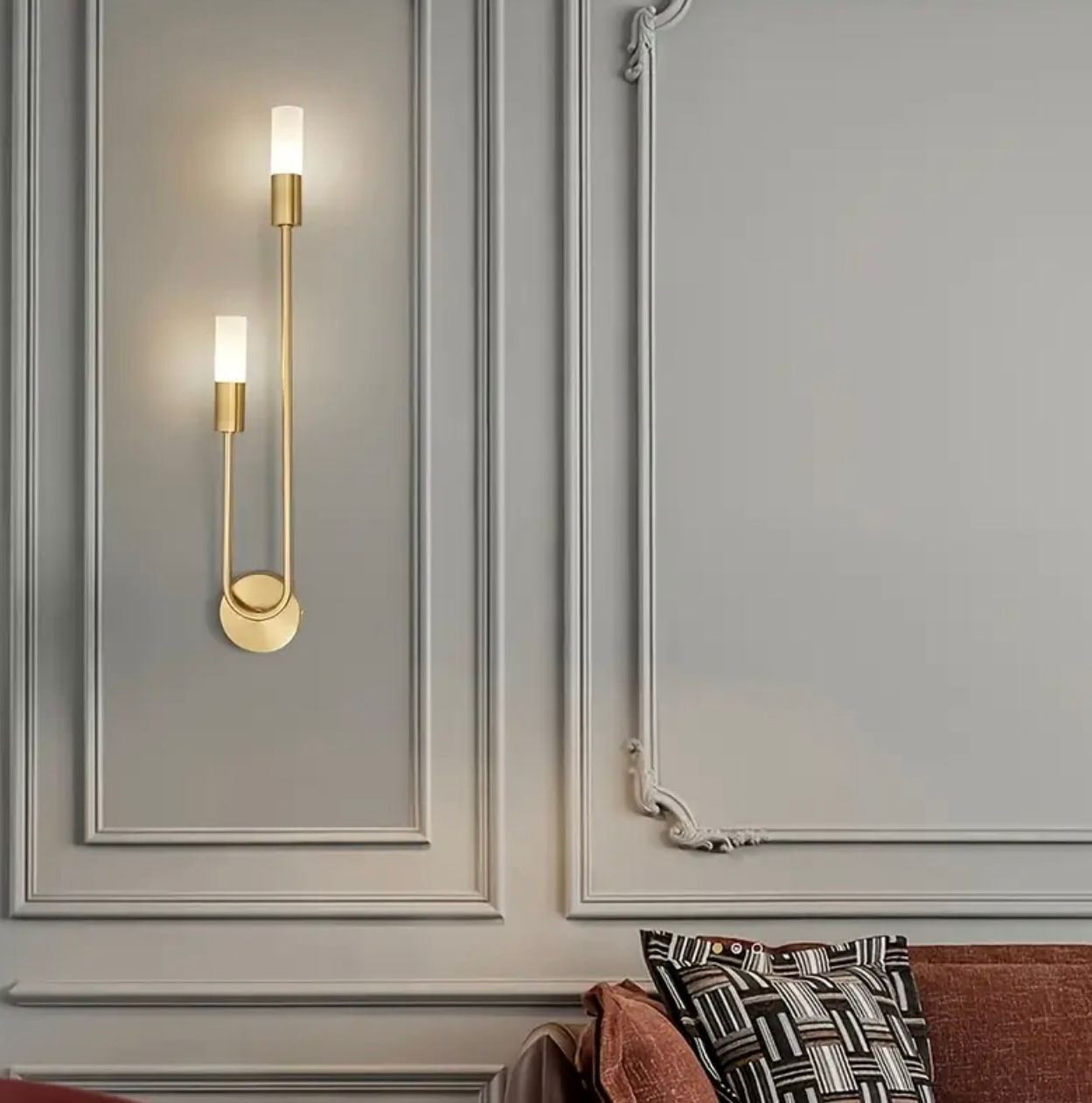 Lampe murale moderne d'intérieur Porte-lampe G9 Lampe noire dorée simple allumage de bougie