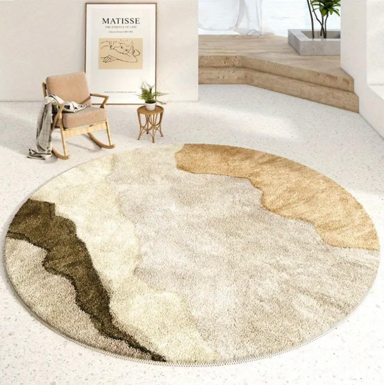 Velours 850g/m², tapis rond - Tapis en peluche à poils hauts de style. - Tapis modernes - Livraison Maroc