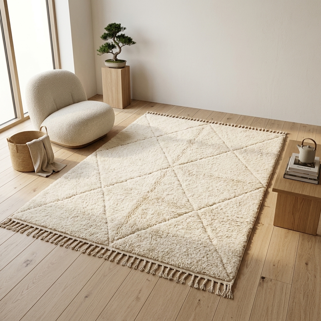 Tapis Beni Ouarain Pureté Naturelle - Tapisserie - Livraison Maroc