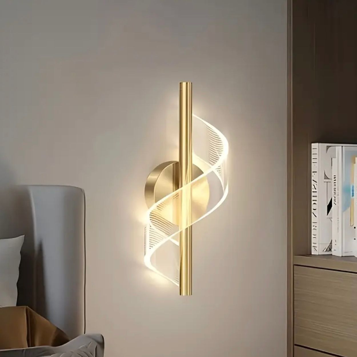 Plafonnier LED acrylique en spirale moderne, design accrocheur et lumineux