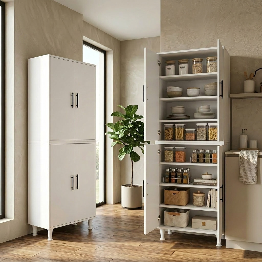 Armoire Multi Usage Moderne Blanche - Ameublement - Photo detail - Livraison Maroc