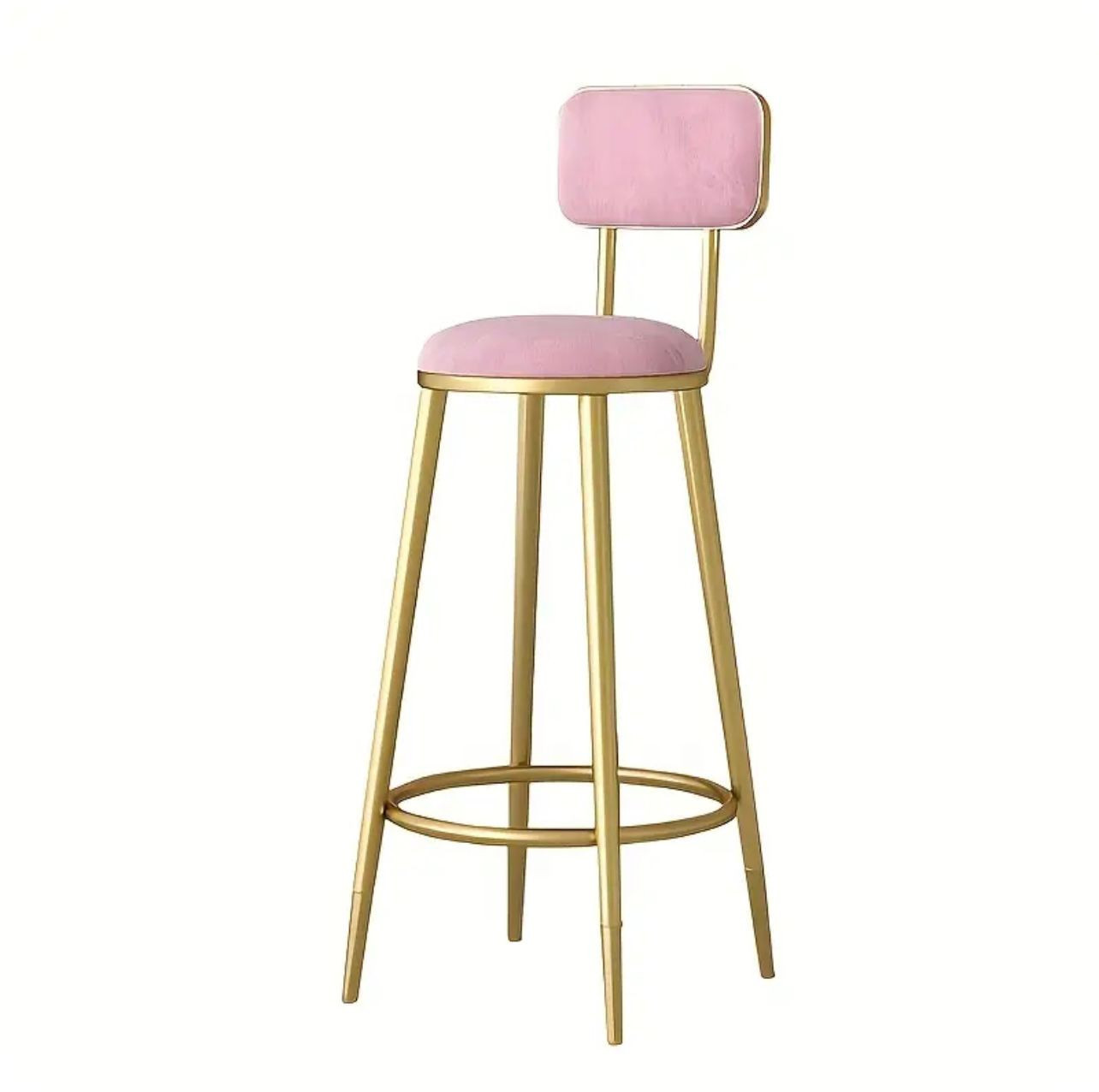 1pc Élégant tabouret de bar en métal doré avec siège rembourré - Chaises - Image 4 - Livraison Maroc