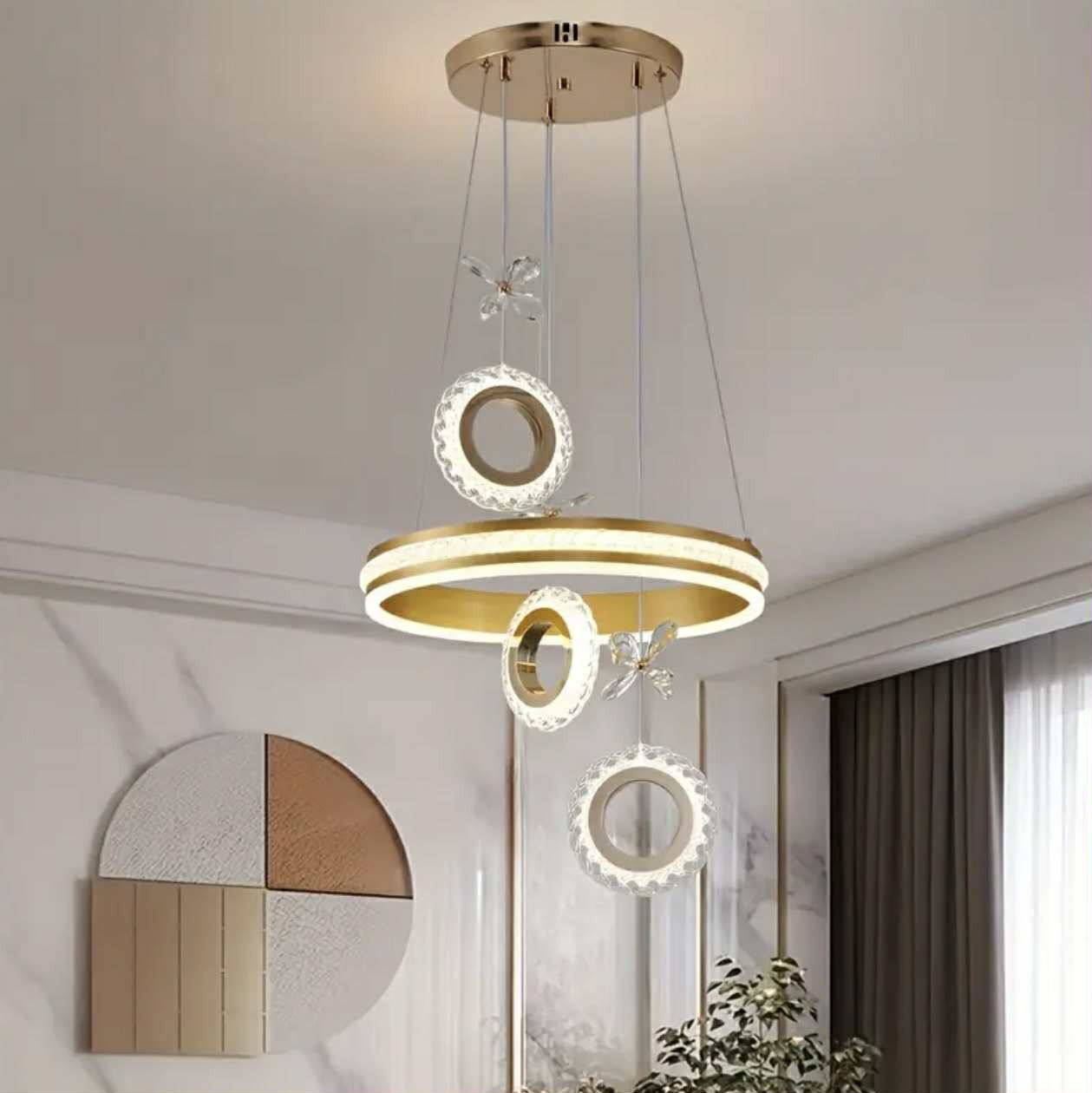 Lustre suspendu moderne de style nordique - Design géométrique élégan. - Éclairage - Image 1 - Livraison Maroc