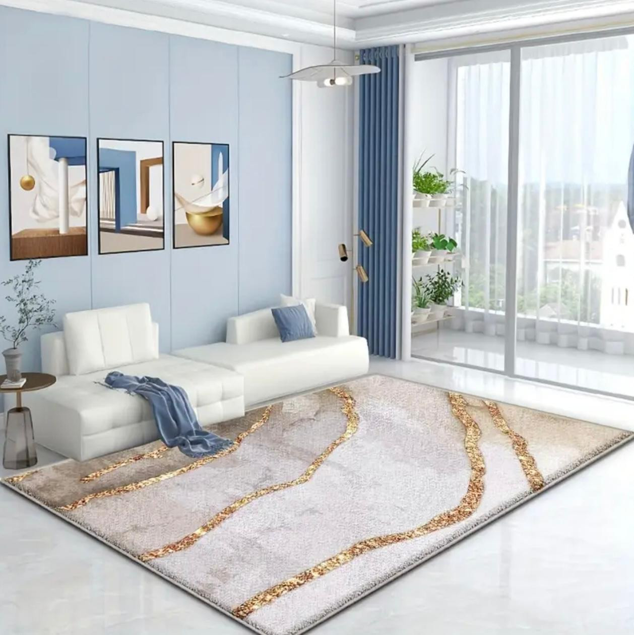 Tapis de velours 850gsm Tapis vintage de luxe minimaliste moderne Lav. - Tapis modernes - Photo detail - Livraison Maroc