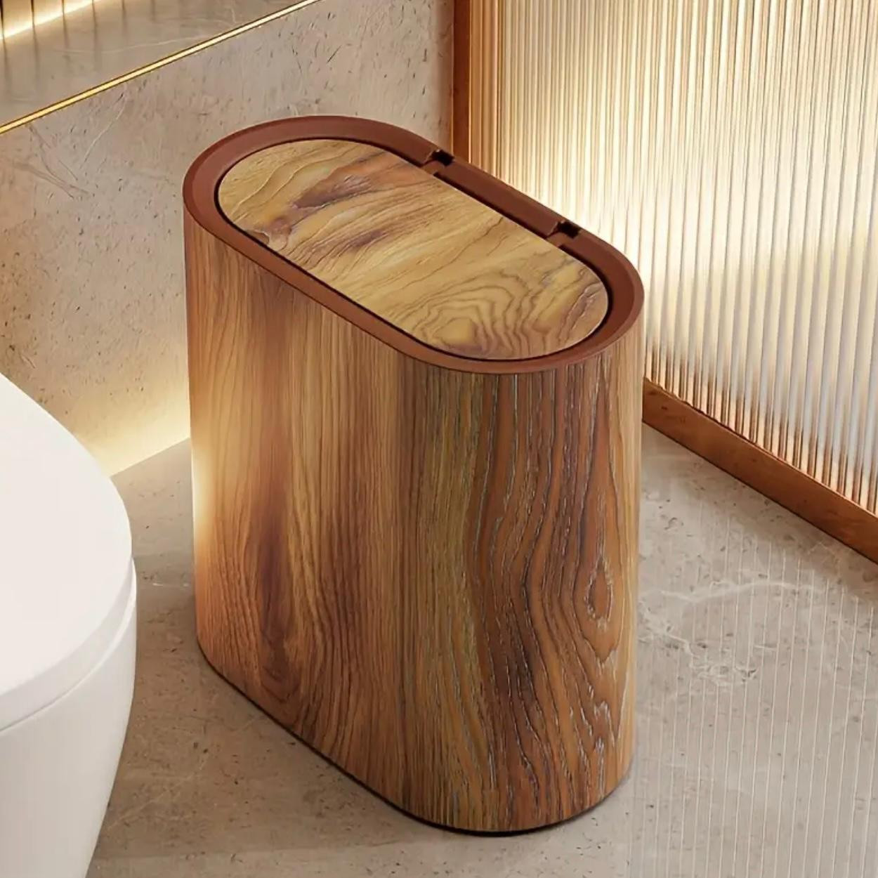 1 Poubelle carrée en plastique LuxeSpace 14L/3,7 gallons avec couverc. - Accessoires - Image 2 - Livraison Maroc