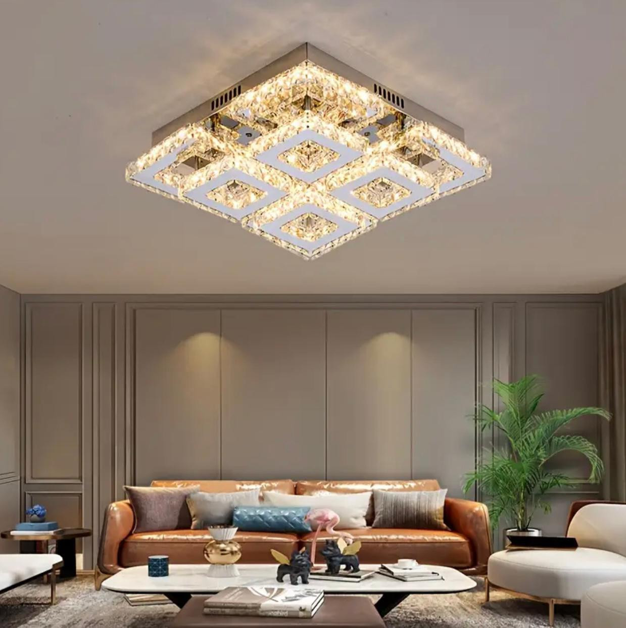 Plafonnier en cristal moderne de luxe simple/double couche LED à troi. - Éclairage - Image 1 - Livraison Maroc