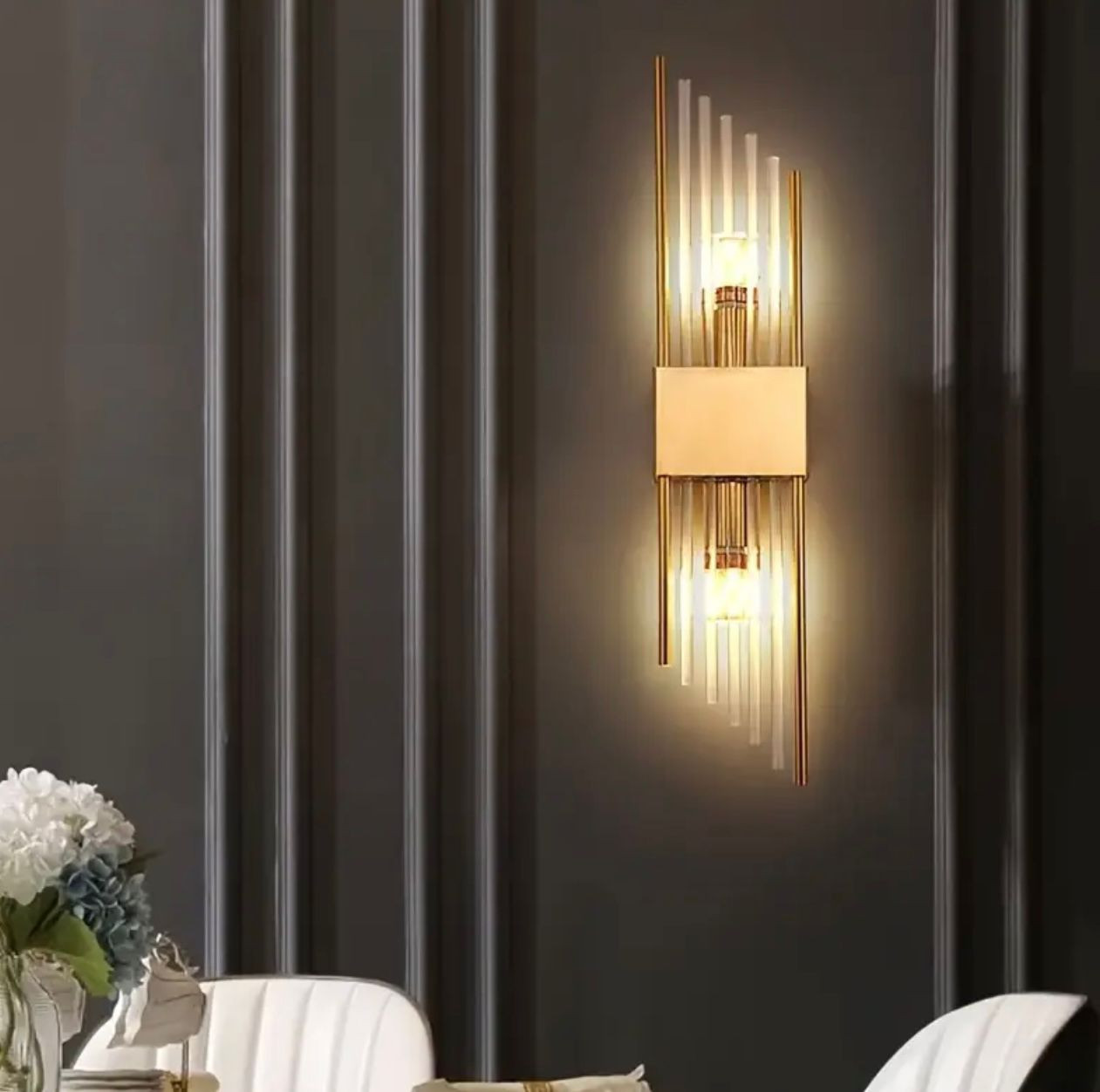 Applique murale LED moderne de luxe en cristal noir doré - Éclairage - Image 1 - Livraison Maroc