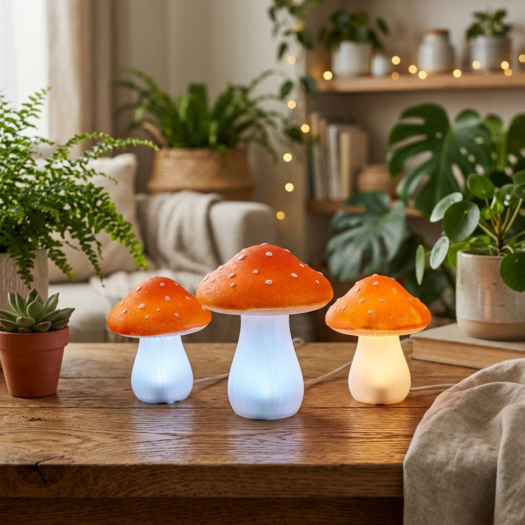 Lampe Champignon LED - Éclairage - Photo detail - Livraison Maroc