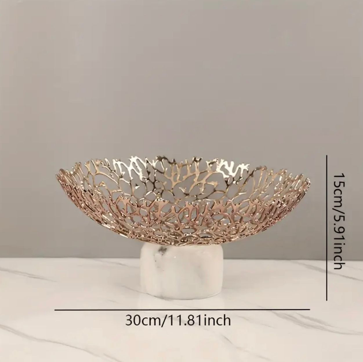 1pc Bol à fruits en marbre élégant, assiette de collation de luxe sim. - Accessoires - Image 4 - Livraison Maroc