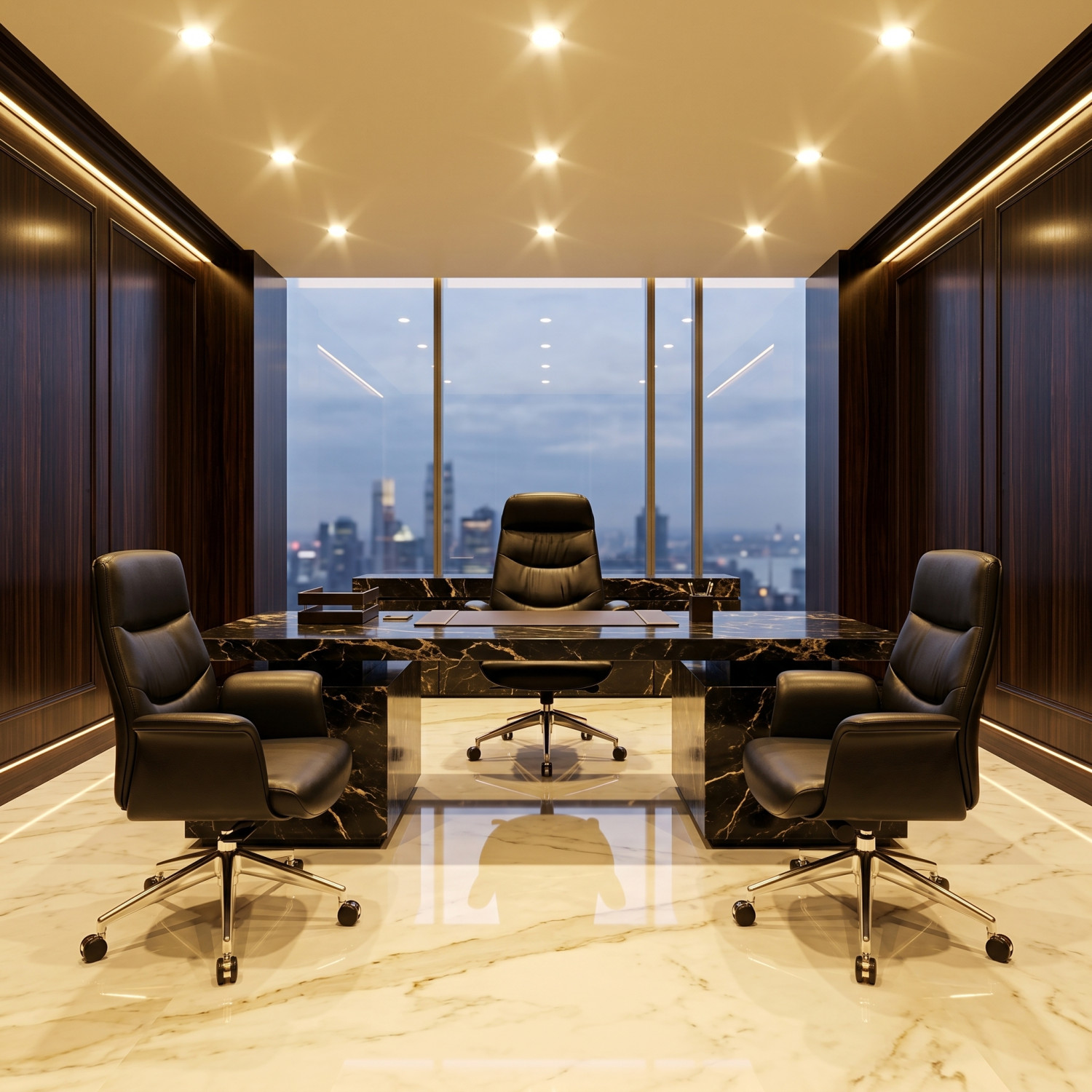 Ensemble de Fauteuils ROYAL LEATHER Z 887 – Luxe en cuir véritable et. - Chaises de bureau - Photo detail - Livraison Maroc