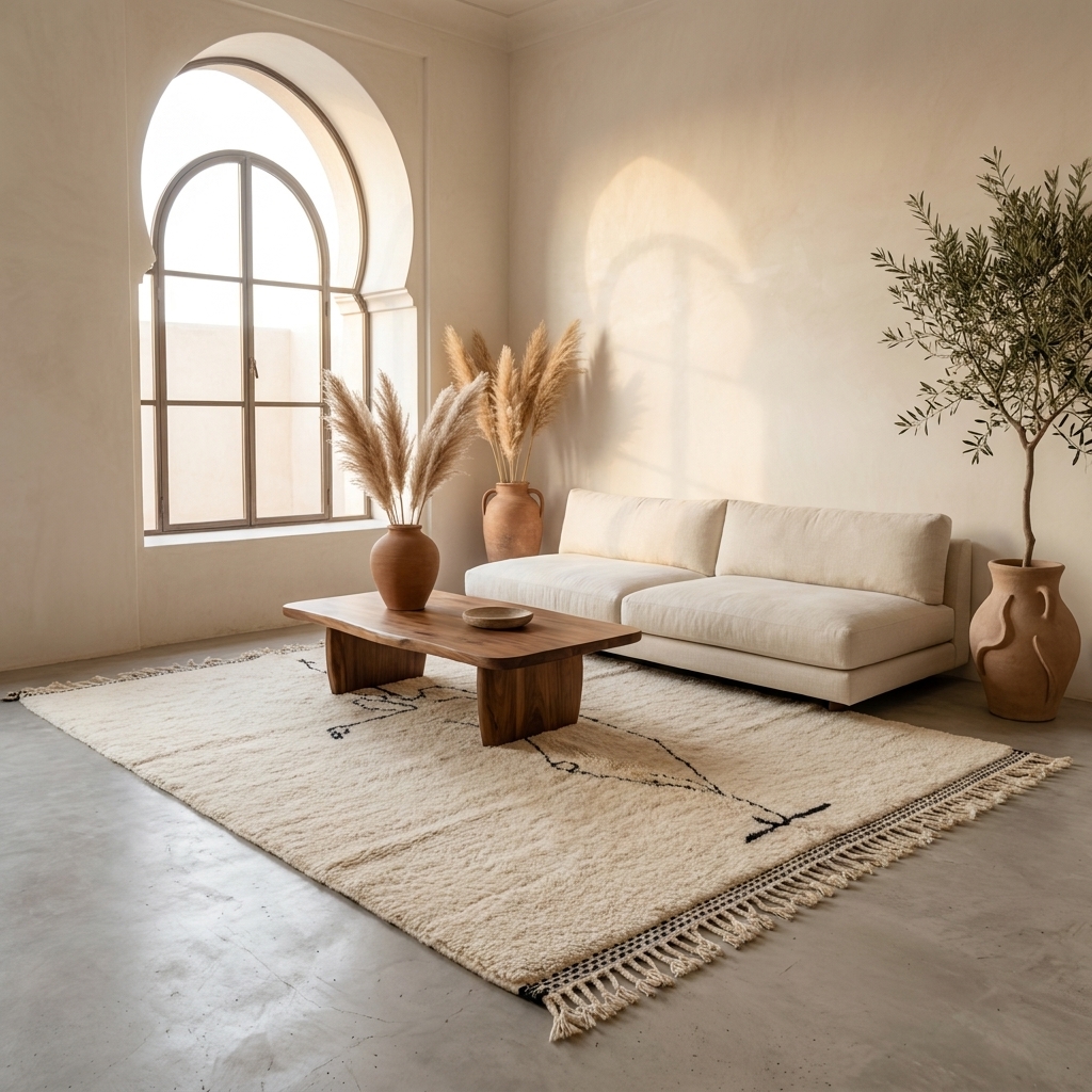Tapis Beni Ouraine Artisanal - Tapisserie - Photo detail - Livraison Maroc