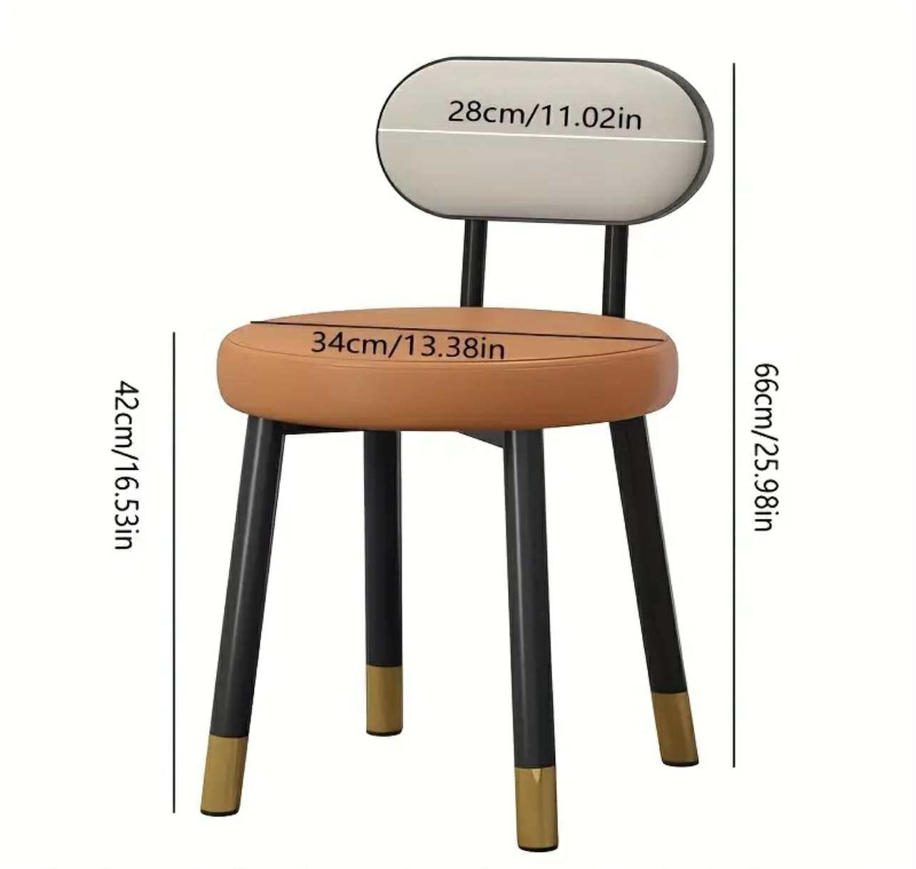 Chaise Nordic moderne épaissie simple - tabouret de coiffeuse de cham. - Chaises - Image 2 - Livraison Maroc