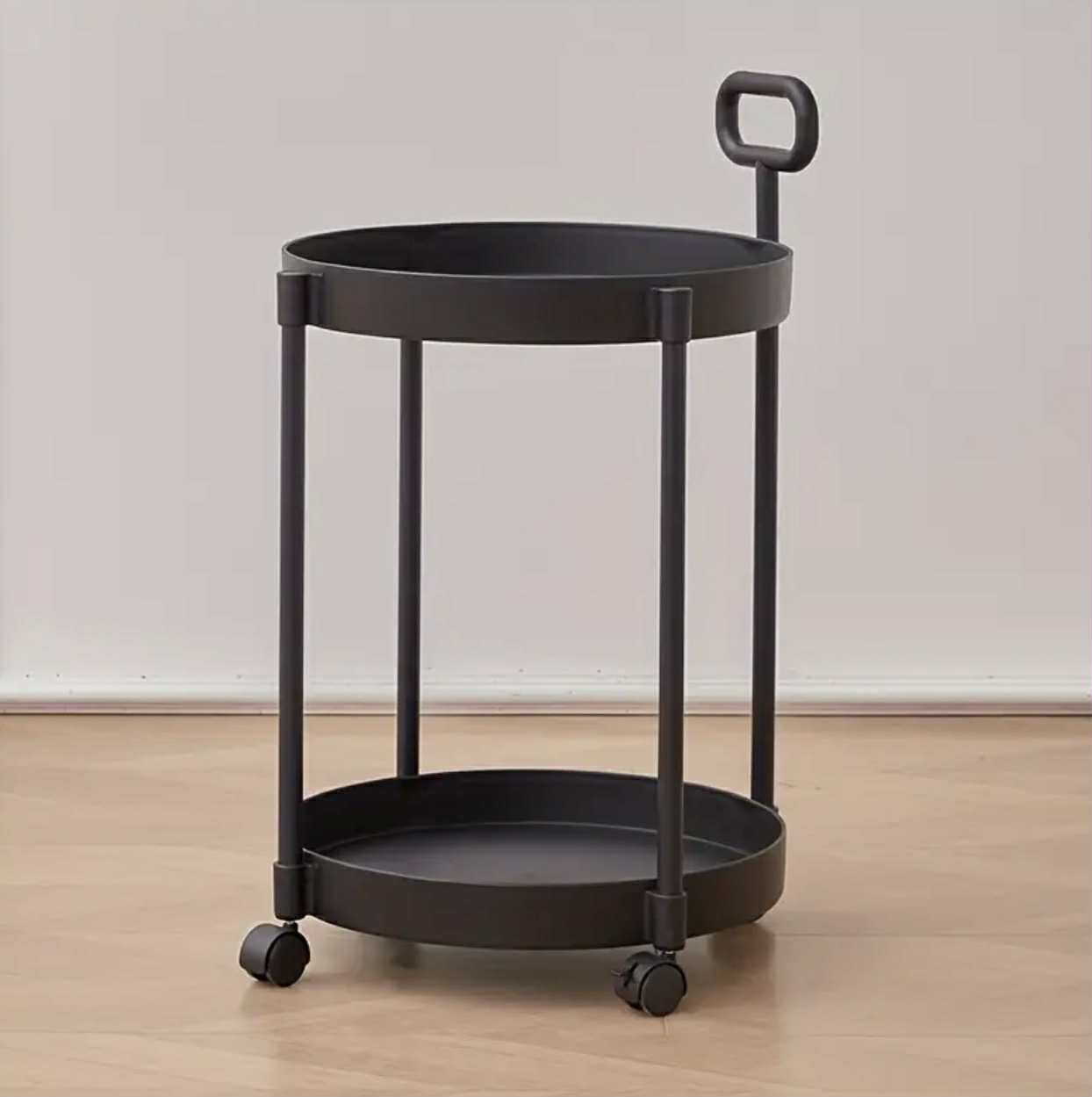 Table basse roulante chic de style crème - Table d'appoint en métal e. - Tables rondes - Livraison Maroc