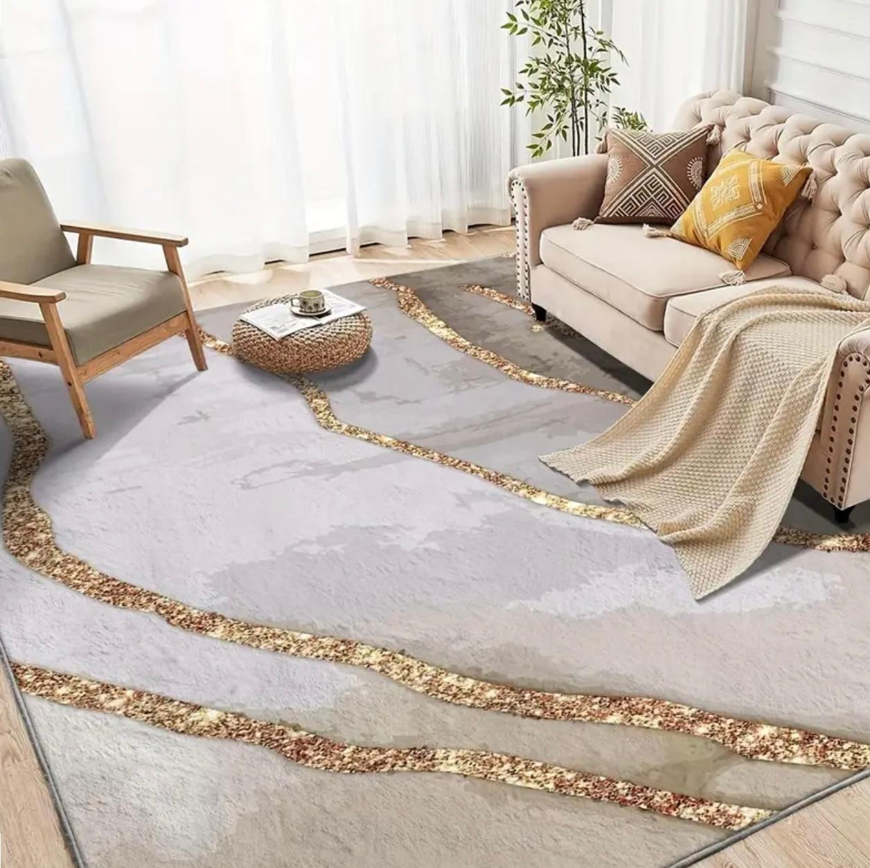 Tapis de velours 850gsm Tapis vintage de luxe minimaliste moderne Lav. - Tapis modernes - Livraison Maroc