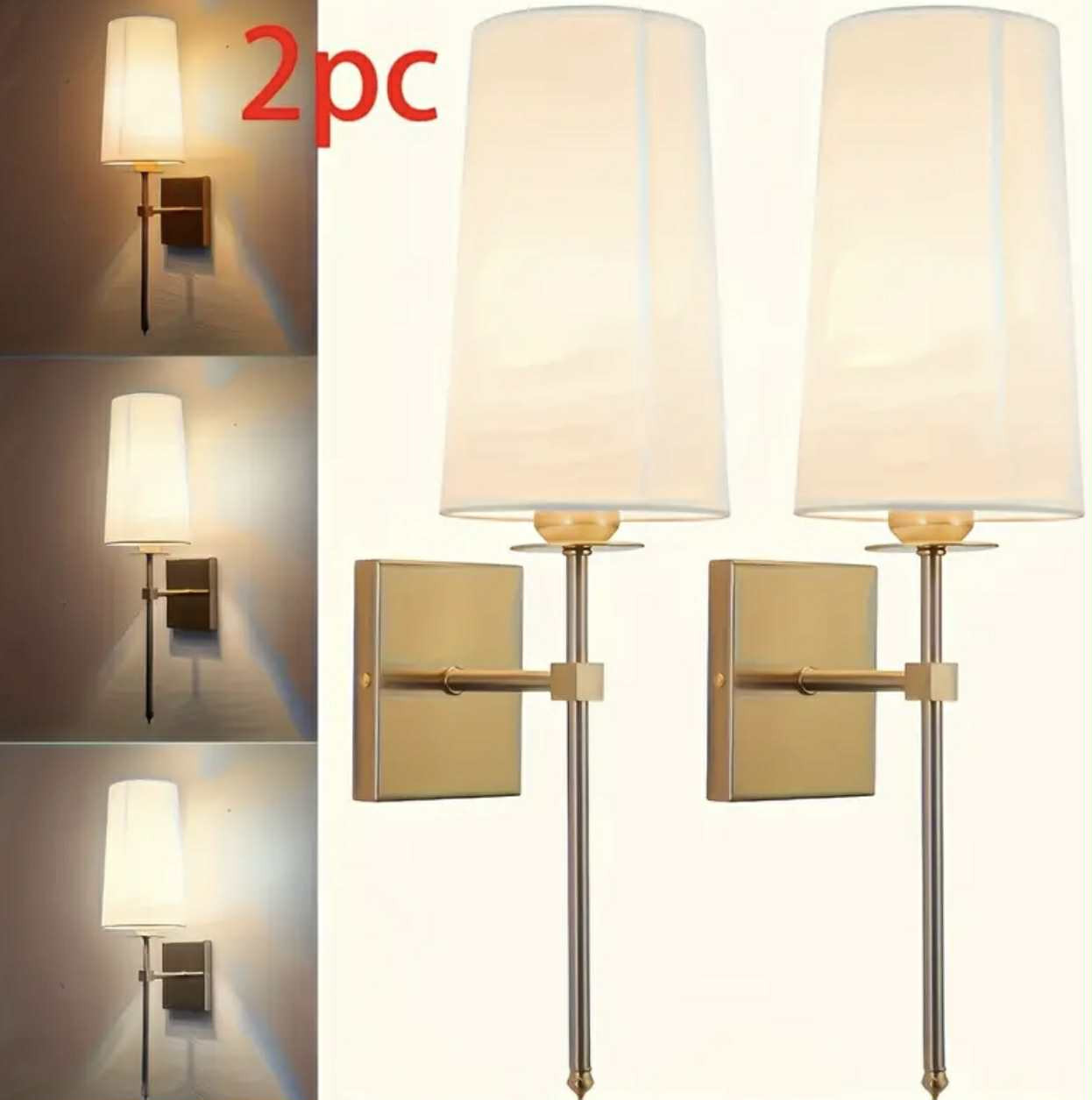 2 lampes murales vintage modernes et élégantes avec des abat-jour en. - Éclairage - Image 3 - Livraison Maroc