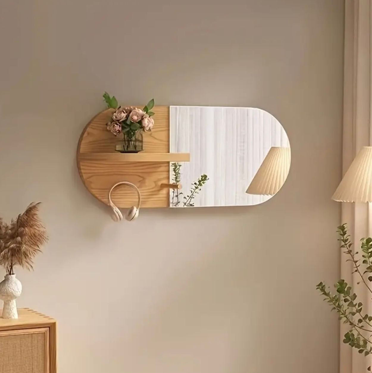 Miroir mural ovale côtier de style japonais - Revêtements Muraux - Image 2 - Livraison Maroc
