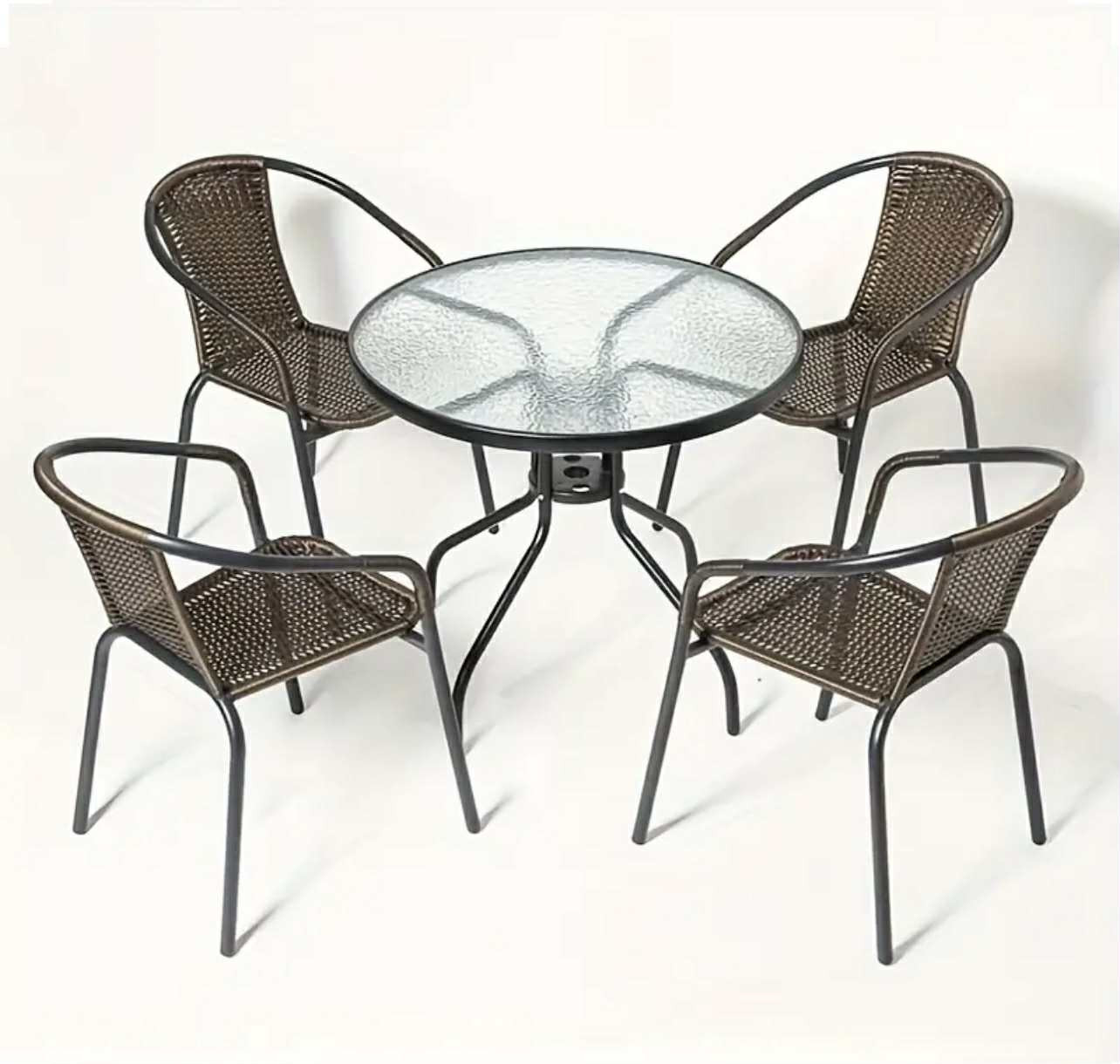 Table d'extérieur avec deux et quatre chaises pour le jardin, la terr. - Tables en verre - Livraison Maroc