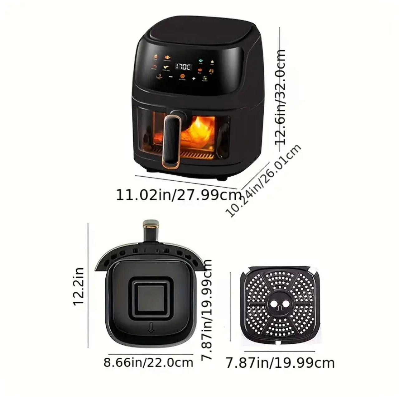 Friteuse à air à écran tactile d'une capacité de 6L avec grand écran. - Déco de Cuisine - Image 3 - Livraison Maroc