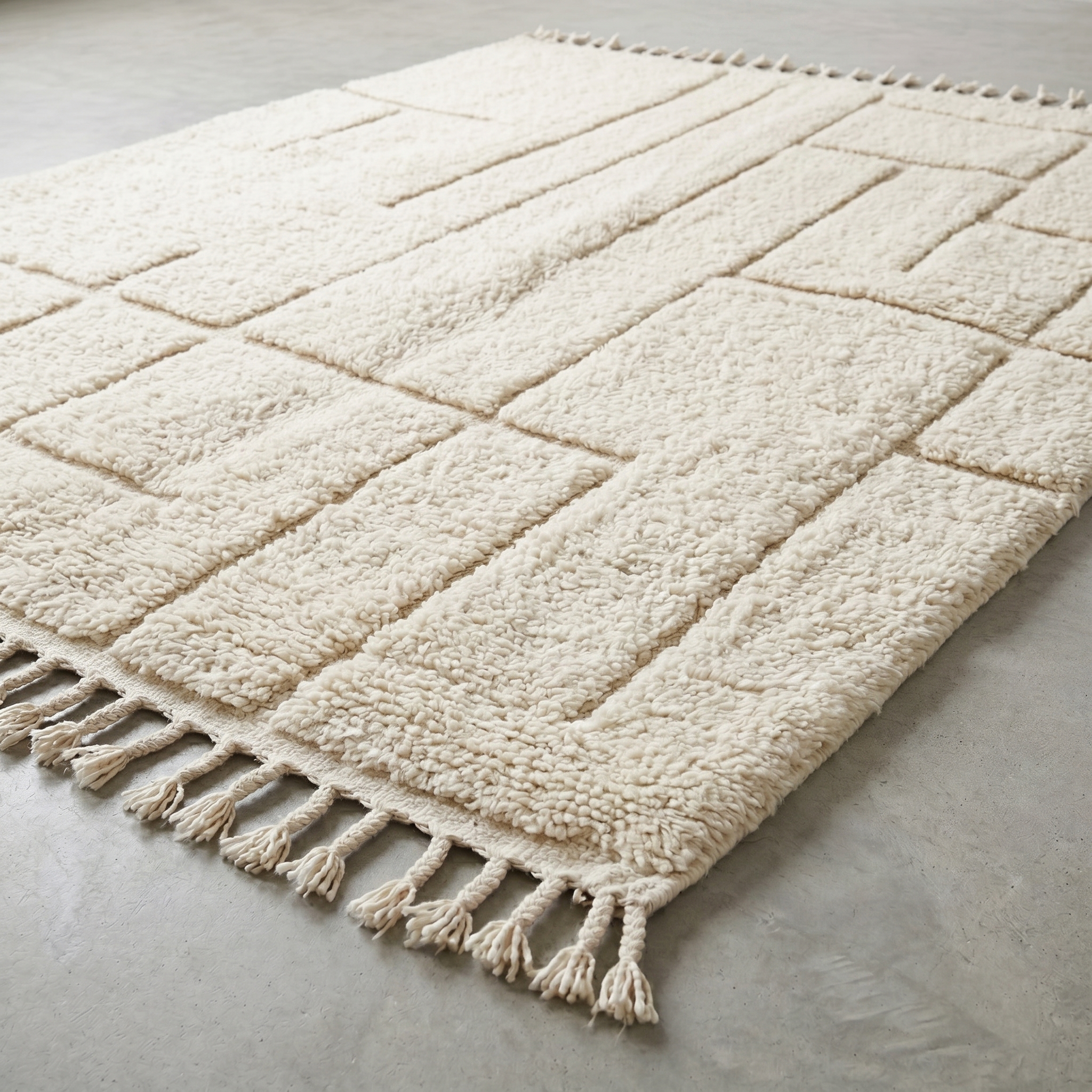 Tapis Berbère Architecture Ivoire - Tapisserie - Image 3 - Livraison Maroc