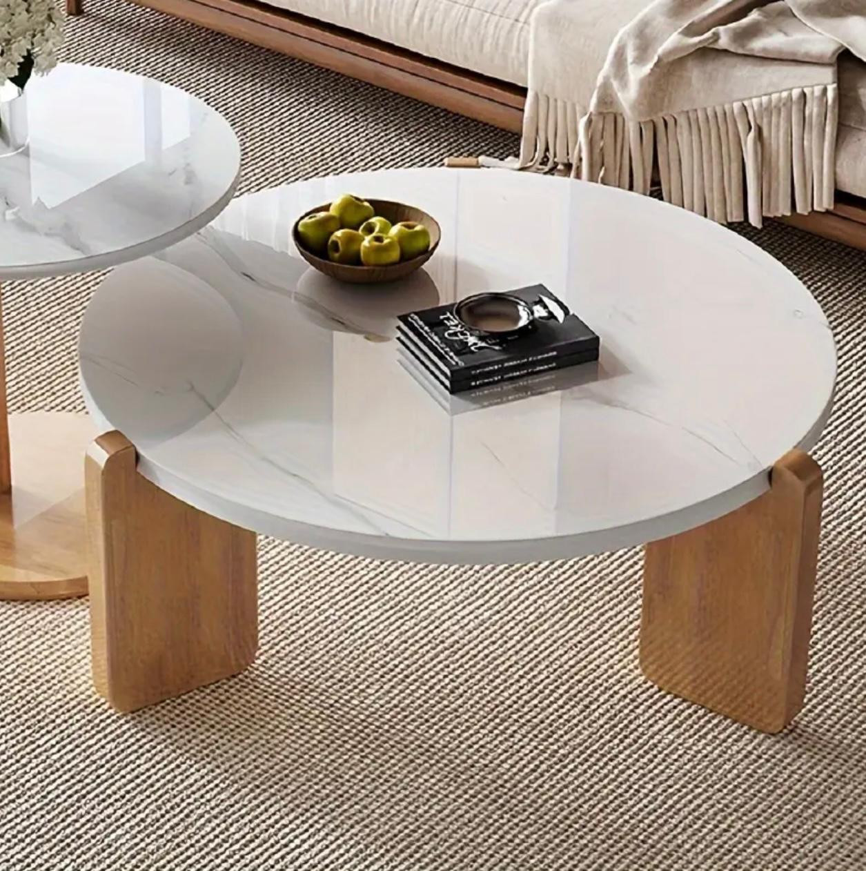 Table basse ronde moderne - Table centrale de salon élégante avec sur. - Tables basses - Photo detail - Livraison Maroc