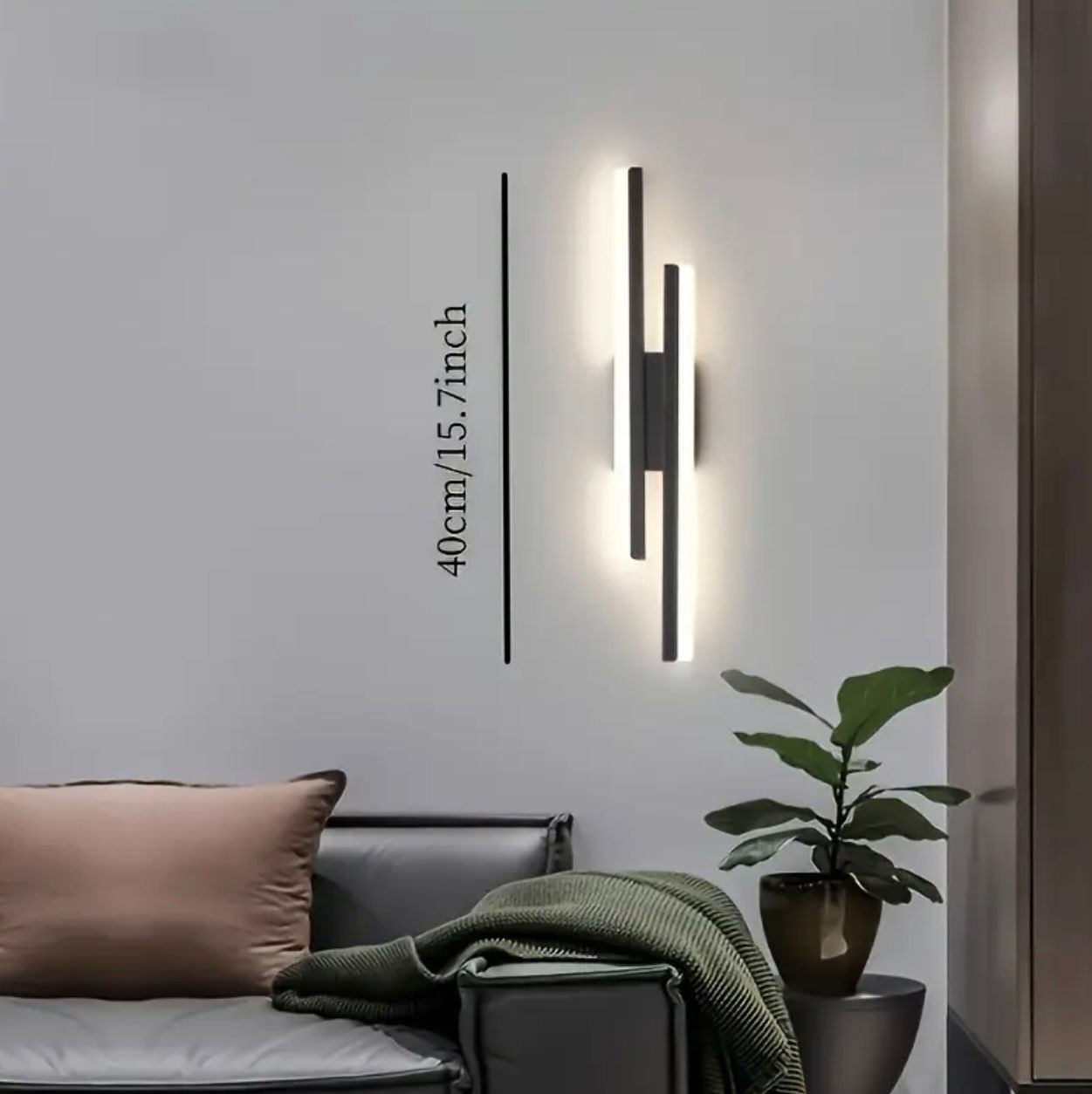 Applique murale linéaire moderne 1pc, longue bande lumineuse à LED à. - Luminaires d'intérieur - Image 5 - Livraison Maroc