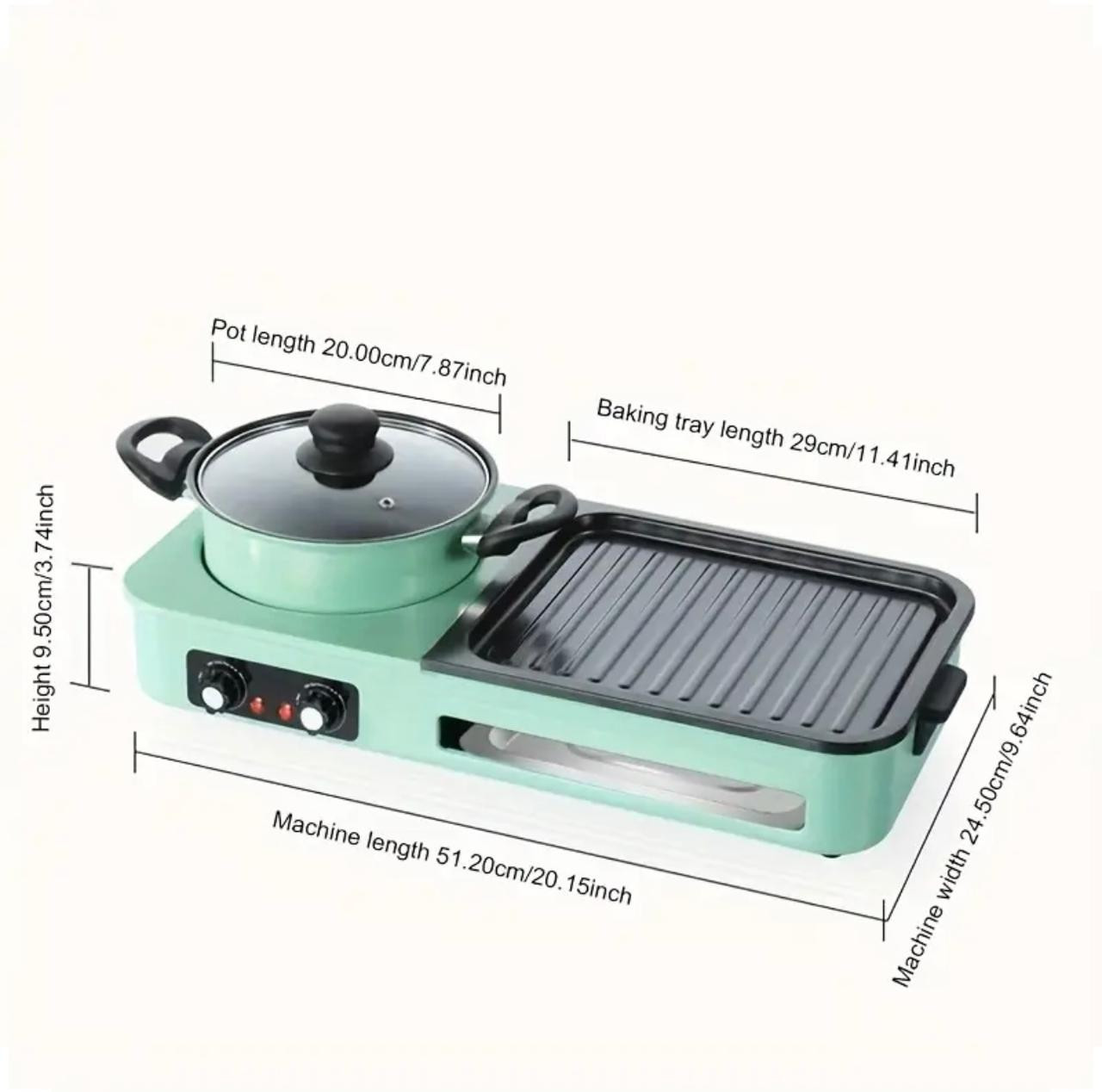 BalaSHOV 2-en-1 Electric Grill & Hot Pot Combo - Poêle antiadhésive d. - Déco de Cuisine - Image 2 - Livraison Maroc