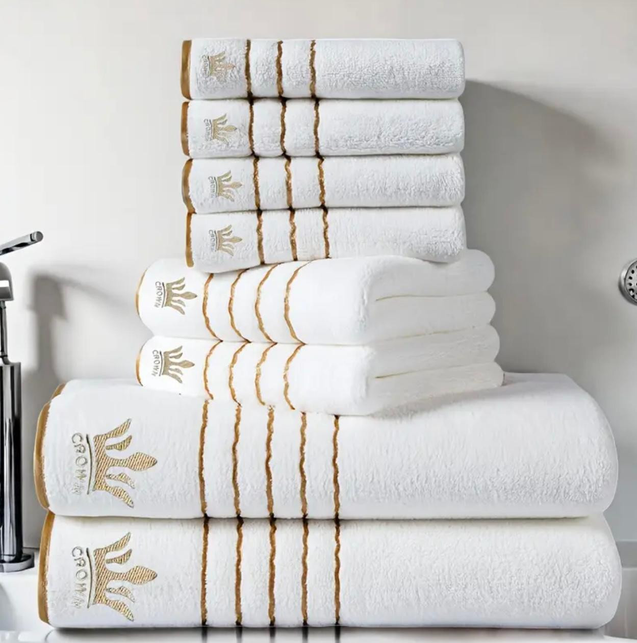 Ensemble de serviettes de bain en corail ultra-doux de 8 pièces