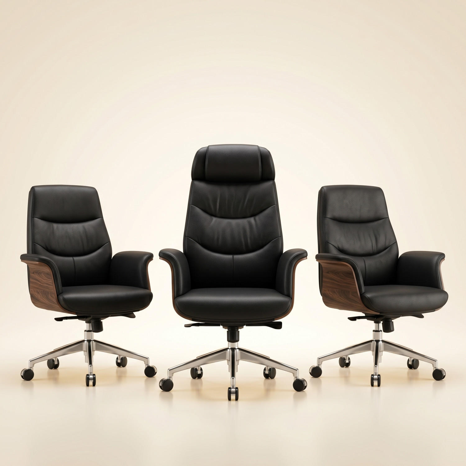 Ensemble de Fauteuils ROYAL LEATHER Z 887 – Luxe en cuir véritable et. - Chaises de bureau - Livraison Maroc