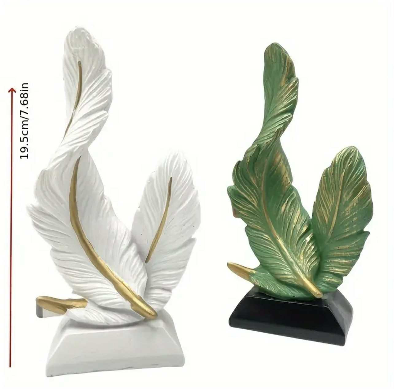 Sculptures de plumes abstraites - Décoration murale en résine blanche. - Décorations - Photo detail - Livraison Maroc