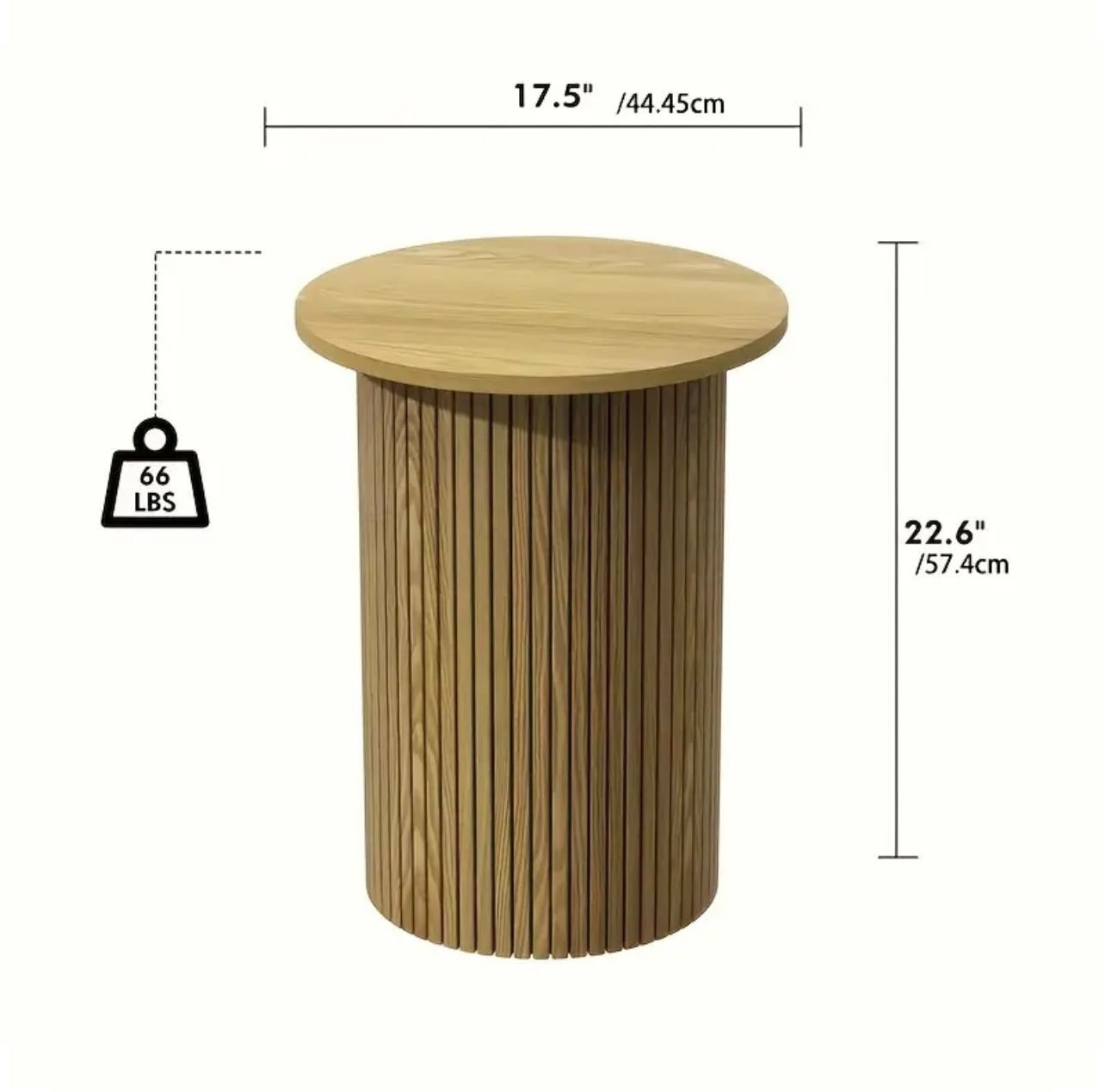 1pc Table à bord concave ronde moderne avec placage de bois tendre et. - Ameublement - Image 3 - Livraison Maroc