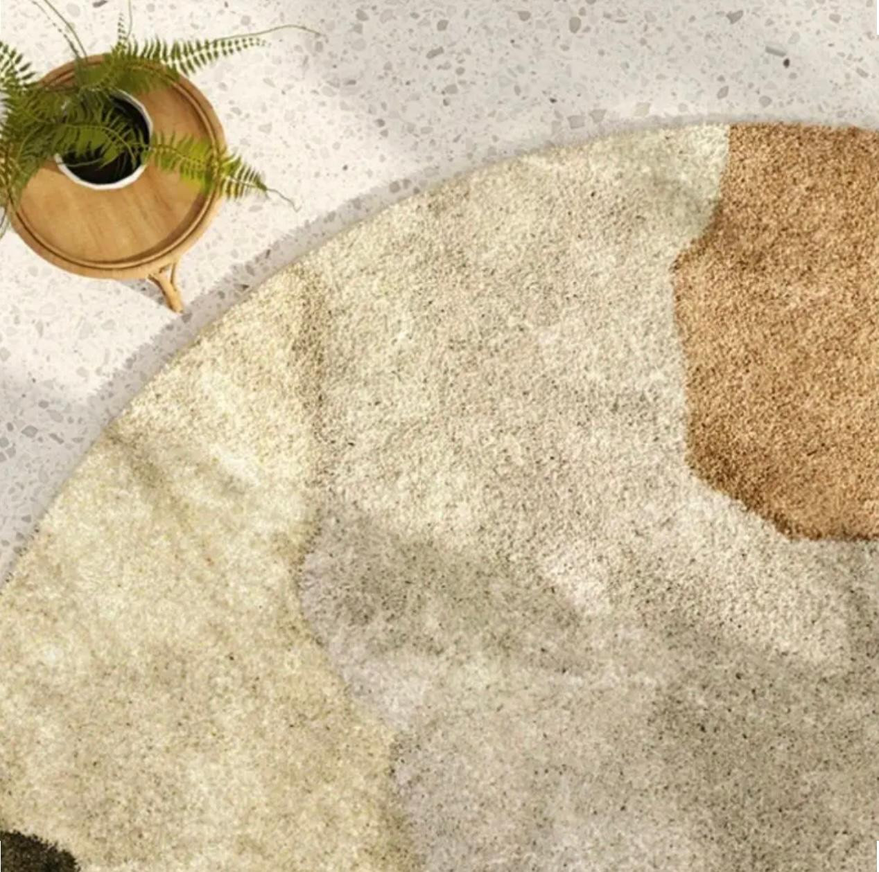 Velours 850g/m², tapis rond - Tapis en peluche à poils hauts de style. - Tapis modernes - Photo detail - Livraison Maroc