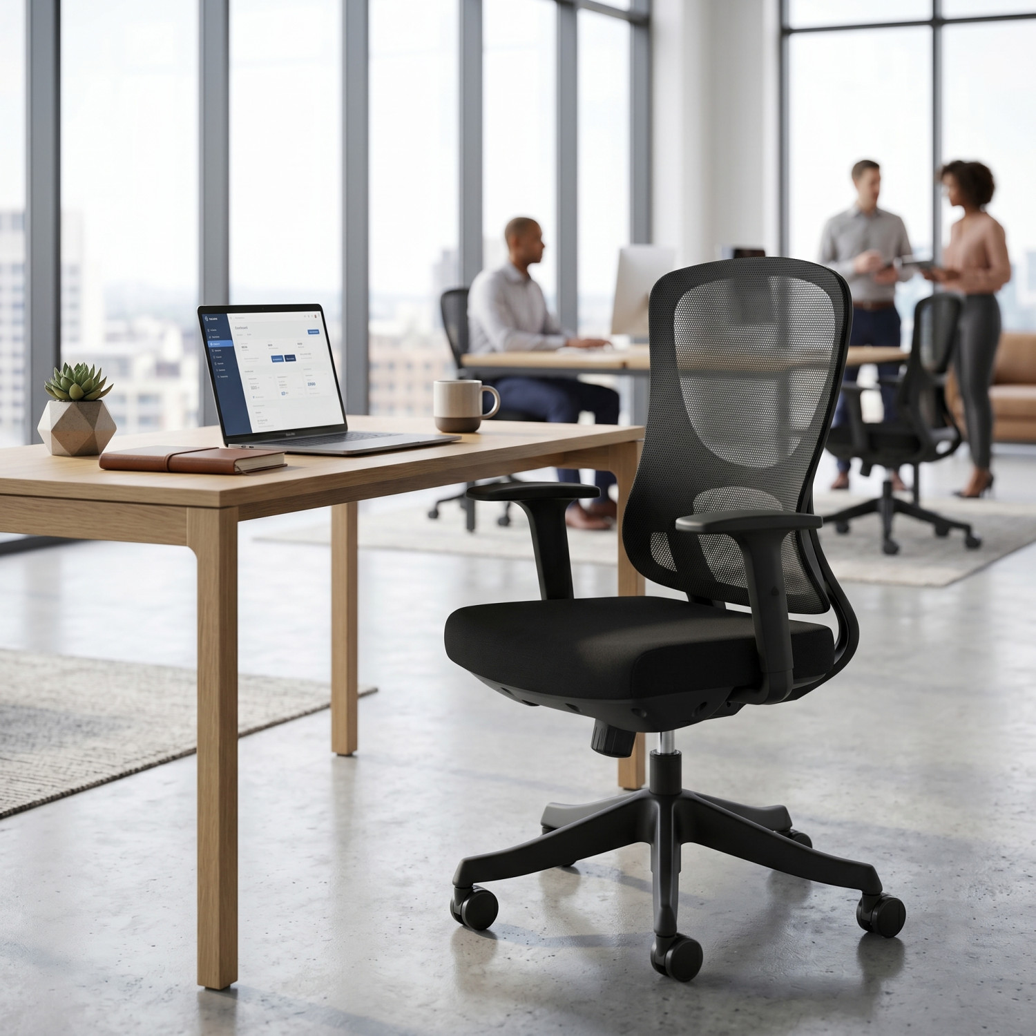 Fauteuil Opérateur AERO BLACK – Confort ergonomique et design profess. - Chaises de bureau - Photo detail - Livraison Maroc