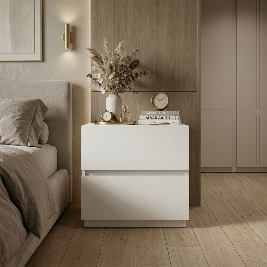 Table de Chevet Blanche Moderne