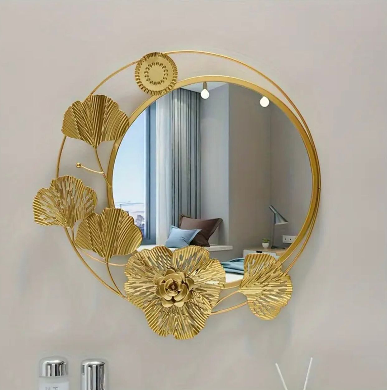 Nouveau style européen style moderne personnalité or chambre à coucher salon porche mur tenture décoration miroir fond mur maison décoration douce