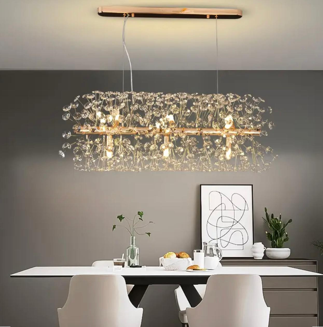 Lustre en cristal à grappes florales, design pissenlit, plafonnier de. - Luminaires d'intérieur - Photo detail - Livraison Maroc