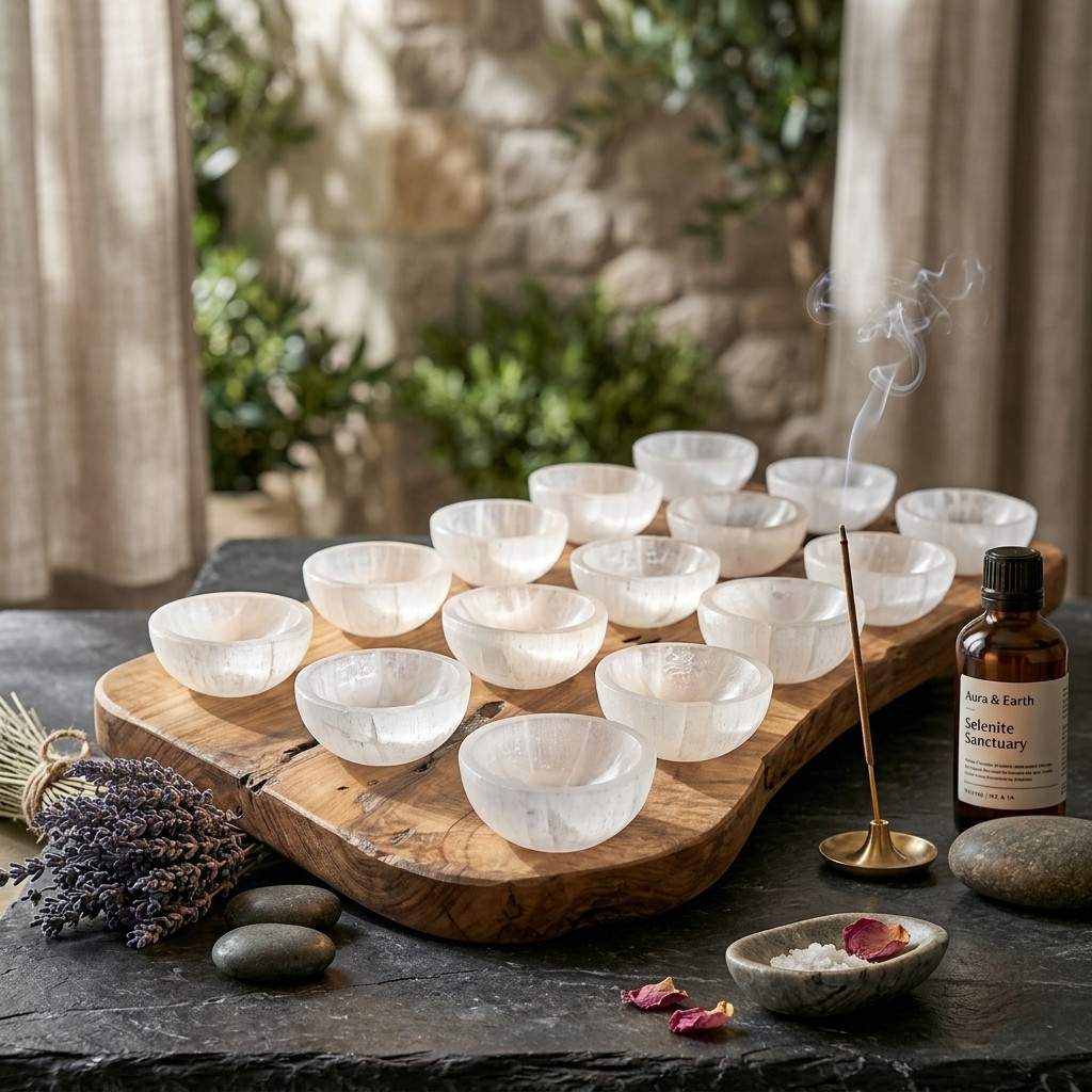 Coupelles en Sélénite Naturelle - Décorations - Livraison Maroc