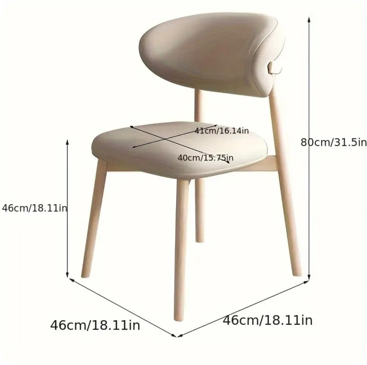 Chaise de salle à manger moderne avec dossier rembourré épais - Base. - Chaises - Image 4 - Livraison Maroc