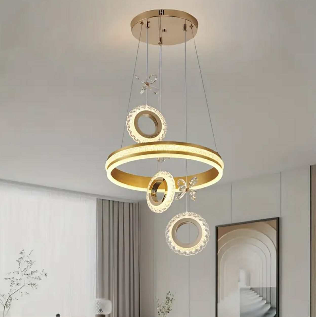 Lustre suspendu moderne de style nordique - Design géométrique élégan. - Éclairage - Image 3 - Livraison Maroc