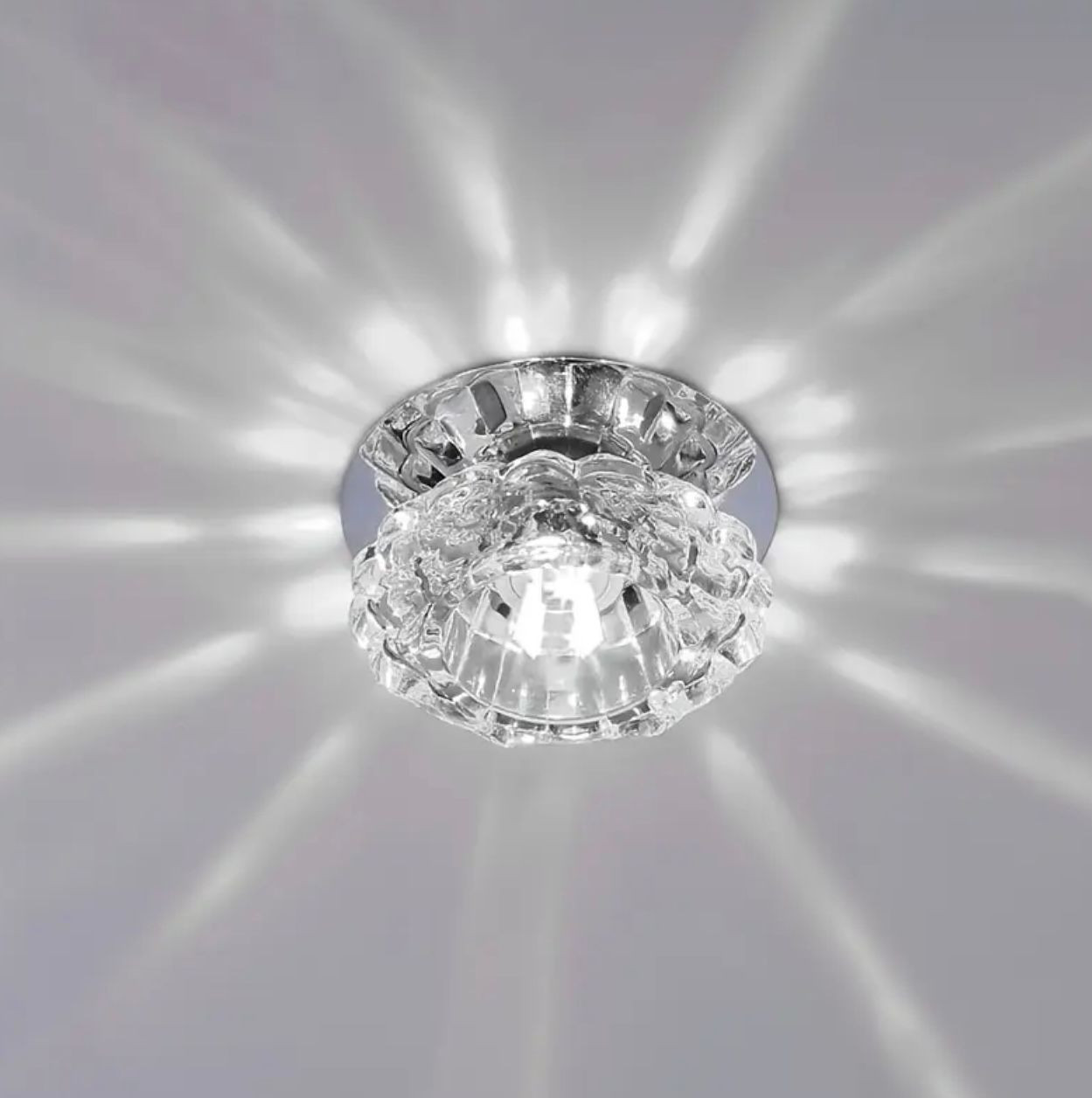 9in Mini plafonnier à pétales de cristal - avec un design semi-encast. - Luminaires d'intérieur - Photo detail - Livraison Maroc